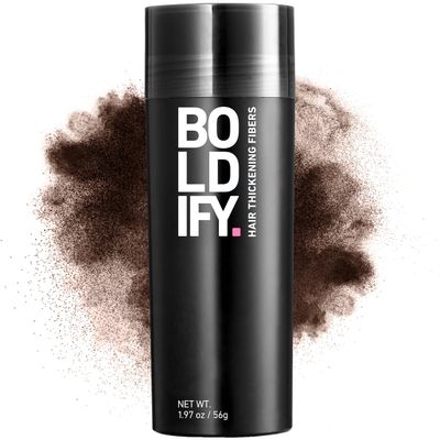 BOLDIFY Hair Fibers (56g) - Fill In Thinning and Fine Hair for an Instantly Fuller, Thicker Look - 14 Shades for Women & Men - Dark Brown