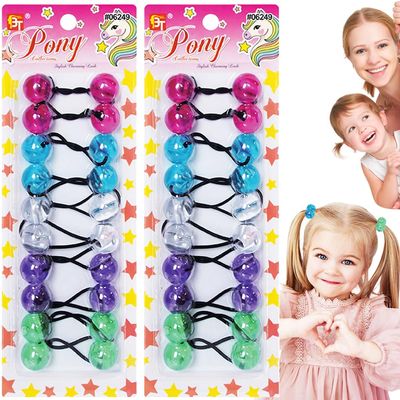 20 Pcs Hair Ties 20mm Ball Bubble Ponytail Holders Colorful Clear Assorted Elastic Accessories for Kids Children Girls Women All Ages (Clear Magenta/Blue/Clear/Purple/Light Green)