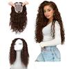 14" Handtied Wavy Curly Mono Topper Clip in Hair Topper Huaman Hair 10x12cm Medium Top Hairpieces for Women with Thinning Hair/Loss Hair Add Hair Volume Dark Brown view 1