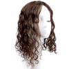 12" Handtied Wavy Curly Mono Topper Clip in Hair Topper Huaman Hair 10x12cm Medium Top Hairpieces for Women with Thinning Hair/Loss Hair Add Hair Volume Dark Brown view 4