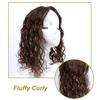 10" Handtied Wavy Curly Mono Topper Clip in Hair Topper Huaman Hair 10x12cm Medium Top Hairpieces for Women with Thinning Hair/Loss Hair Add Hair Volume Dark Brown view 4