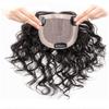 12" Handtied Wavy Curly Mono Topper Clip in Hair Topper Huaman Hair 10x12cm Medium Top Hairpieces for Women with Thinning Hair/Loss Hair Add Hair Volume Natural Black view 2