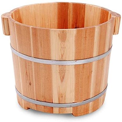 Foot bath Cypress foot basin bathtub barrel hot spring foot bath barrel sauna soaking wooden barrel household wash basin foot massage pedicure bowl barrel with lid
