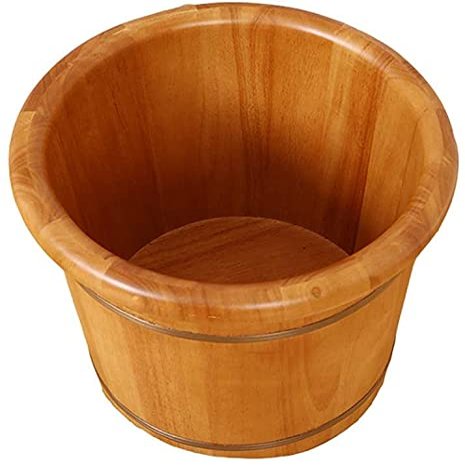 13.8in foot basin foot bath oak sauna foot bath can soak and massage the feet to improve sleep (Size : 35cm(13.8in))