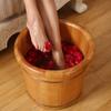 13.8in foot basin foot bath oak sauna foot bath can soak and massage the feet to improve sleep (Size : 35cm(13.8in)) view 2