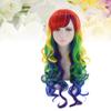 1pc Rainbow Hair Wig Holiday Cosplay Wig Synthetic s for Women Rainbow Color Hair Extension Long Wavy Cosplay Style Long Curls Hair Set Harajuku Style Miss view 3
