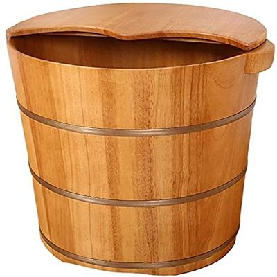 15.7in Foot Basin Feet Soaking Tub Oak Sauna Foot Tub Can Soak Massage Feet to Improve Sleep