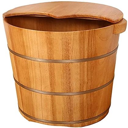15.7in Foot Basin Feet Soaking Tub Oak Sauna Foot Tub Can Soak Massage Feet to Improve Sleep