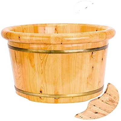 9.8in Foot Basin Feet Soaking Tub Cedar Wood Sauna Foot Spa Can Soak Massage Feet to Improve Sleep