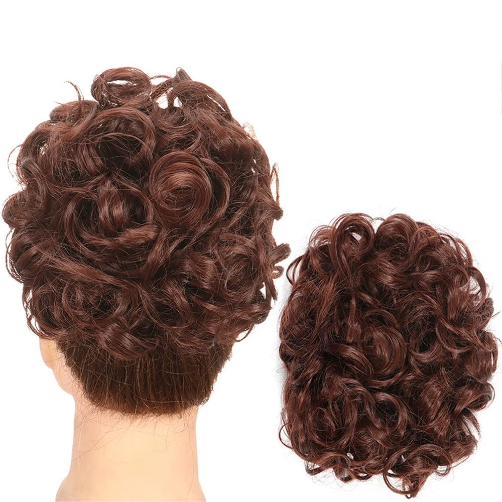 Synthetic Hair Chignon Pieces Big Bun Chignon Two Comb Clips On Chignon Hairpiece Hair Extension Bun For Women Q1 33