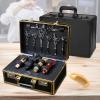 YIYIBYUS Beauty Professional Barber Case,Hair Stylist Tool Box Organizer Hair Scissors Tools Carrying Case With Code Lock Professional Barber Hard Carrying Case Storage Box GOLD (GOLD) view 1