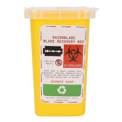 Disposal Containers Disposal Blade Container Barbershop Hair Salon Shaving Knife Blade Disposal Collect Box Approved for Home and Professional use(Yellow)