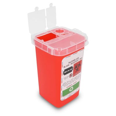Disposal Containers Disposal Blade Container Barbershop Hair Salon Shaving Knife Blade Disposal Collect Box Approved for Home and Professional use(Red)