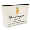 Sfodiary Pineapple Lovers Gifts Makeup Bag Inspirational Birthday Gift for Daughter Pineapple Gifts for Women Teens Encouragement Gift for Her Motivational Graduation Gifts Travel Cosmetic Pouch view 1