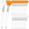 24 Pcs Fan Brush Facial Mask Brush Soft Fan Face Makeup Tools Acid Applicator Esthetician Cosmetic Tools for Mud Clay Mask, Makeup Peel(White, Yellow) view 1