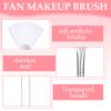 24 Pcs Fan Brush Facial Mask Brush Soft Fan Face Makeup Tools Acid Applicator Esthetician Cosmetic Tools for Mud Clay Mask, Makeup Peel(White, Yellow) view 3