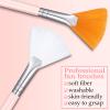 24 Pcs Fan Brush Facial Mask Brush Soft Fan Face Makeup Tools Acid Applicator Esthetician Cosmetic Tools for Mud Clay Mask, Makeup Peel(White, Yellow) view 4