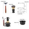 Goick Wet Shaving Kit, 4-Piece Manual Safety Razor with Badger Hair Brush, Stainless Steel Stand and Lathering Bowl Set, Premium Men's Grooming and Gift Set view 2