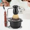 Goick Wet Shaving Kit, 4-Piece Manual Safety Razor with Badger Hair Brush, Stainless Steel Stand and Lathering Bowl Set, Premium Men's Grooming and Gift Set view 3