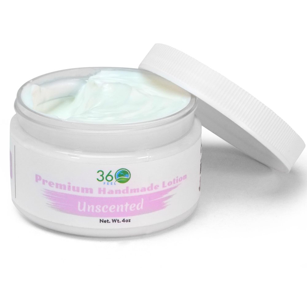 360Feel Unsented Body Lotion - Hydrates with Coconut & Olive Oil, Plant-Based, Non-Greasy, Sensitive Skin, All Day Use