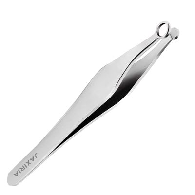 jaxiria Nasal Clippers for Men/Women - Nasal Hair Trimmer - Universal Nose & Ear Hair Trimming Tweezers - Facial Manual Clippers (1 Pack Stainless Steel)
