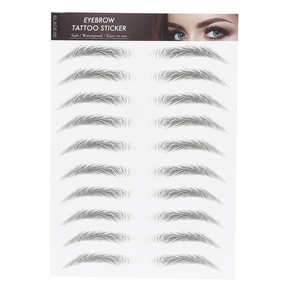 6D Eyebrow Sticker Professional Eyebrow Transfer Sticker Eyebrow Makeup Tool for Women and Girls (Black)(BLACK-06)