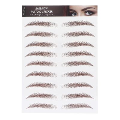 6D Eyebrow Sticker Professional Eyebrow Transfer Sticker Eyebrow Makeup Tool for Women and Girls (Brown)(BROWN-05)