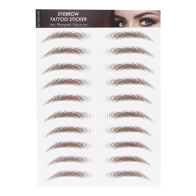 6D Eyebrow Sticker Professional Eyebrow Transfer Sticker Eyebrow Makeup Tool for Women and Girls (Brown)(BROWN-06)