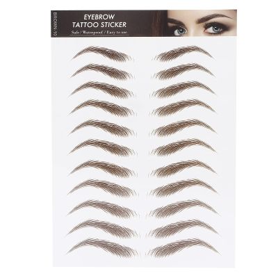 6D Eyebrow Sticker Professional Eyebrow Transfer Sticker Eyebrow Makeup Tool for Women and Girls (Brown)(BROWN-10)