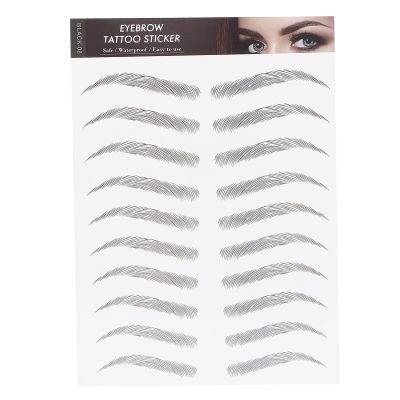6D Eyebrow Sticker Professional Eyebrow Transfer Sticker Eyebrow Makeup Tool for Women and Girls (Black)(BLACK-08)