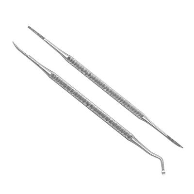 2 Pieces Ingrown Toenail File and Lifter Double Sided Professional Grade Nail Cleaner Tool Stainless Steel Ingrown Toenail Tool Nail Cleaning Treatment Pedicure Tools, Silver