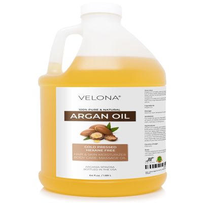 velona Argan Oil - 64 Fl Oz | 100% Pure and Natural | Morocco Oil | Skin, Body and Face Care | Nails Protector | Unrefined, Cold Pressed