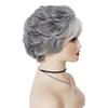 GNIMEGIL Short Grey Elderly Wigs Curly Wigs for White Women Gray Pixie Cut Wig with Bangs Layered Synthetic Natural Hairstyles Old Lady Costume Senior Ladies Wig view 3