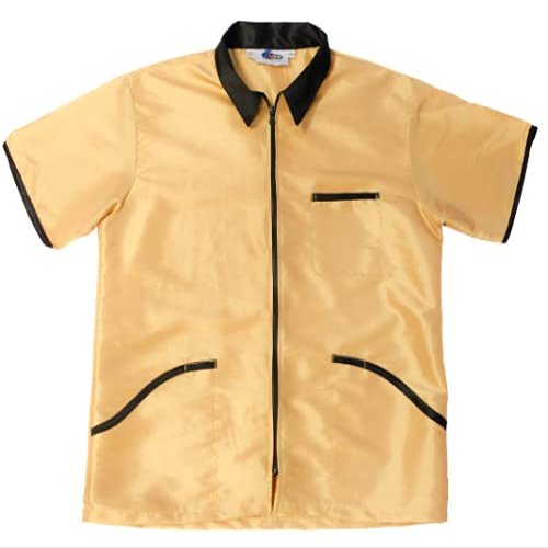 Barber Jacket for Men, Barber Vest, Barber Uniform, Barber Apparer (X-SMALL, GOLD)