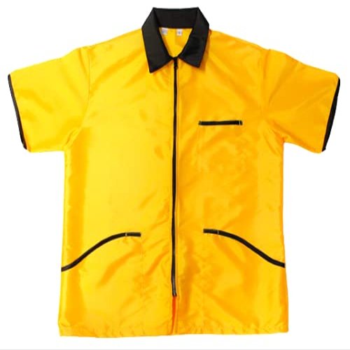 Barber Jacket for Men, Barber Vest, Barber Uniform, Barber Apparer (XX-LARGE, YELLOW)