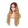 IMMESSHOW Blonde Curly Wig with Bangs Long Wavy Ombre Wigs for Women ( for Daily,Cosplay,Party,Halloween Wig),Ombre Brown,LACE4656-US,58cm view 3