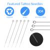 Tattoo Needles and Tips Set, 100pcs Disposable Mixed Assorted Sterilized Tattoo Needles and Tips, 5pcs of each-3rl 5rl 7rl 9rl 3rs 5rs 7rs 9rs 5m1 7m1 3RT 5RT 7RT 9RT 3DT 5DT 7D view 3