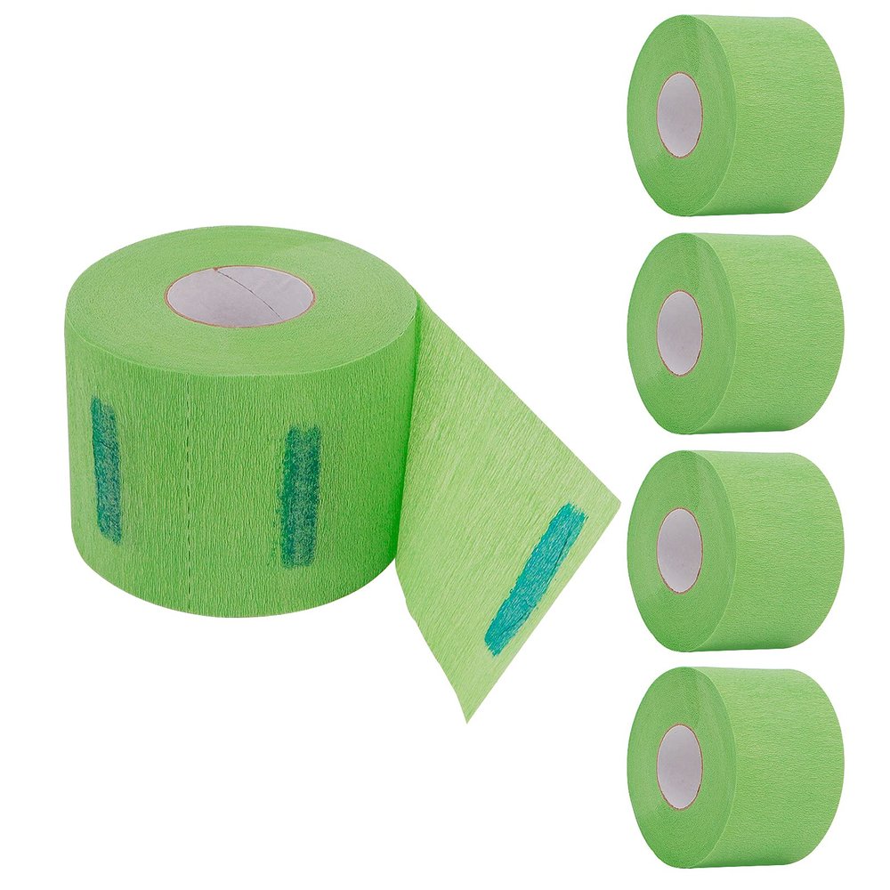 ooloveminso Barber Accessories - Disposable Stretchy Neck Strips for Haircutting and Styling, 5 Rolls (500 Strips, Green)