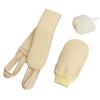 3 Pcs Exfoliating Back Scrubber for Shower, Exfoliating Gloves and Loofah Sponge Set, Body Scrubber Body Brush Set for Men and Women, Deep Clean and Massage Your Body (1 Set, Beige) view 1