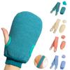 3 Pcs Exfoliating Back Scrubber for Shower, Exfoliating Gloves and Loofah Sponge Set, Body Scrubber Body Brush Set for Men and Women, Deep Clean and Massage Your Body (1 Set, Beige) view 2