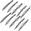 10 Pieces Geometric Metal Hair Clips and Barrettes - Minimalist Hair Accessories for Women and Girls, Wedding, and Styling (Black) view 1