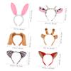 9pcs Animal Ear Headbands Fox Cow Devil Horn Dog Cat Giraffe Cosplay Costume Headdress Hair Accessories Party Performance view 2