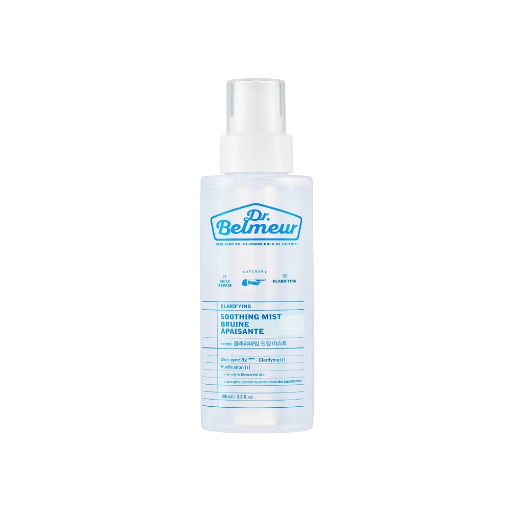 Dr. Belmeur Clarifying Soothing Mist (3.4fl oz) - Gentle, Hypoallergenic for Hydration, Soothing. Korean Skin Care. Beta-Glucan, Chaga Mushroom.