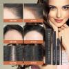 Eyebrow Stamp Stencil Kit, Waterproof Eye Brow Stamp Shaping Kit, Eye Brow Definer & Filling Powder - with 10 Eyebrow Stencils, 2 Brushes for Women (Gray-Black) view 3