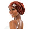 sent hair Satin Lined Bonnet for Women Hair Cover Bonnet Adjustable Night Sleeping Cap Slouchy Beanie for Long Curly Hair,Braids,Dreadlocks(Orange Brown) view 1