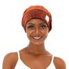 sent hair Satin Lined Bonnet for Women Hair Cover Bonnet Adjustable Night Sleeping Cap Slouchy Beanie for Long Curly Hair,Braids,Dreadlocks(Orange Brown) view 2