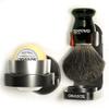 Anbbas Pure Badger Hair Shaving Brush and Bowl with Black ABS Wall Mounted Holder Stands for Lathering Bowl and Brush,3.5 oz Shaving Soap Refill,5in1 Set for Men Wet Shave view 1
