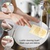 Quekuin Natural loofah loofah Cleaning Brush Stick, Wooden Handle loofah Kitchen Cleaning, Tableware Cleaning, Cup Cleaning 2 Packs view 3