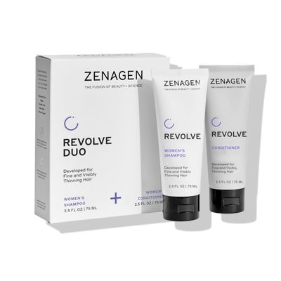 ZENAGEN Revolve Women's Travel Kit | Shampoo + Conditioner for Fine & Visibly Thin Hair, Promotes Thicker Fuller Hair, Plant-Based Formula, Color-Safe, Vegan