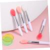 SOLUSTRE 6pcs Silicone Lip Brush Applicators Portable for Lip Gloss Balm Soft Makeup Brushes Compact Colors view 3